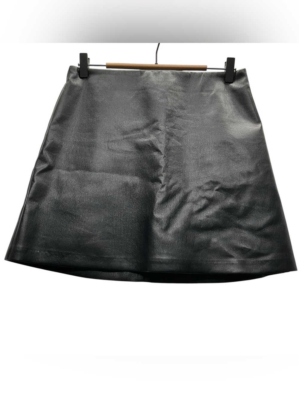 Wilfred Faux Leather Mini-Skirt  Size 8 Black Whimsigoth Grunge minimalist.